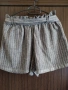 Bershka къси памучни панталонки с висока талия и коланче, снимка 3