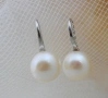 Висящи обеци от естествени бели перли *Хит* 8-9мм, снимка 2