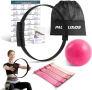 Комплект за пилатес с магически кръг, топка за йога, 4 ластици, тренировъчен плакат и чанта, снимка 1