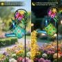 4978 Соларна градинска лампа „Вълшебна лейка“ Цветен дизайн и ефект на течаща светлина със стойка, снимка 7