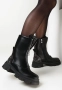 Дамски боти до глезена, еко кожа, Черен, снимка 6