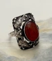 Рядък винтидж сребърен пръстен с кехлибар, Georg Kramer, 835, Fischland , снимка 7