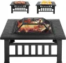Градинска 3в1 маса ‘Fire Pit’ – BBQ, камина, ледарка, снимка 5