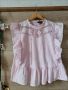 Розова блуза памучна материя с бродерии цветя 