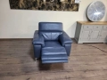 Син кожен фотьойл с електрически релаксиращ механизъм, снимка 11
