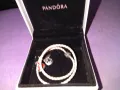 Пандора гривна нова сребро и естествена кожа , снимка 1