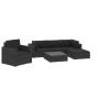 vidaXL Градински комплект с възглавници, 6 части, полиратан, черен（SKU:42643, снимка 1 - Градински мебели, декорация  - 45053493