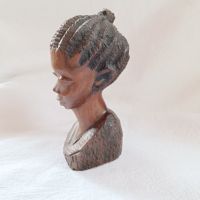 Бюст от дърво на африканска жена, снимка 2 - Статуетки - 45568338