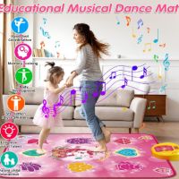 Музикална подложка за танци Еднорог, електронен музикален килим с LED светлини, снимка 2 - Музикални играчки - 45401295