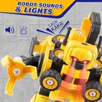 Нов Робот Трансформер 5 в 1 Строителна Машина STEM Играчка за Деца, снимка 5 - Други - 45509311
