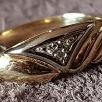 Стилен пръстен ЗЛАТЕН 14 карата диаманти БРИЛЯНТИ злато, снимка 7 - Пръстени - 45596792