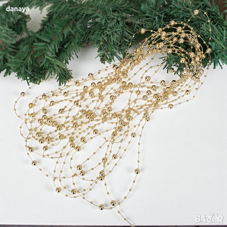 6168 Коледен гирлянд Топчици декоративен гердан за елха и декорация, 2 размера, снимка 1