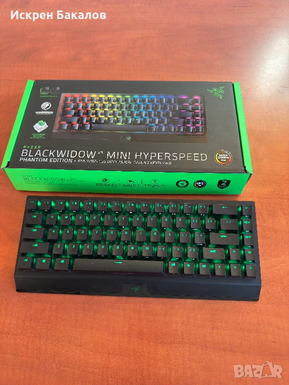 Гейминг клавиатура Razer Blackwidow V3 Mini, Hyperspeed, безжична, снимка 1