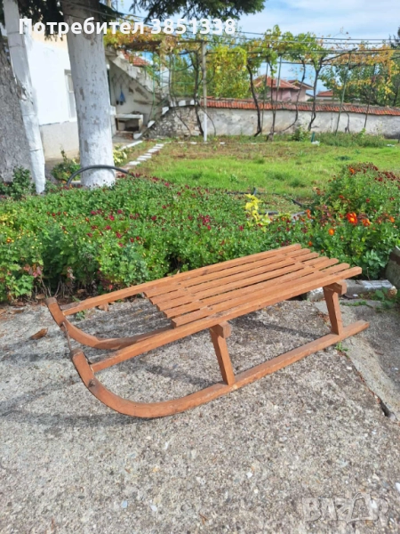 Дървена шейна от соца, снимка 1