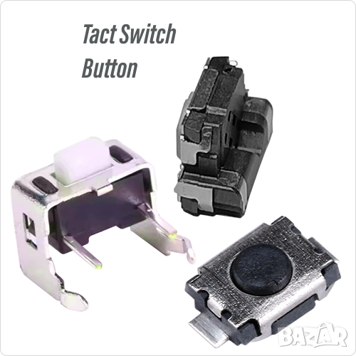 Микробутон / Тъч бутон SMD DIP монтаж , 2 PIN Tact Switch Button 2 PIN, снимка 1