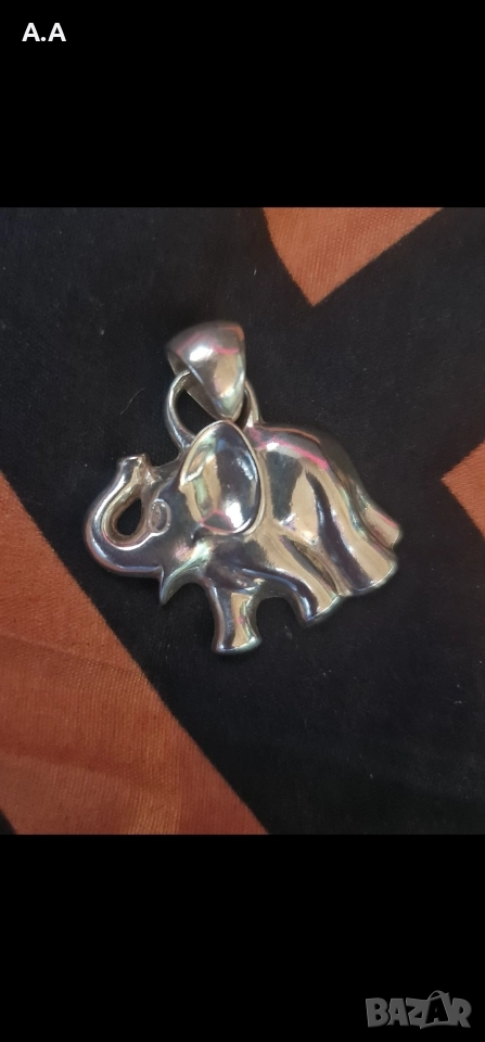 Уникално сребърно масивно слонче,7,56.гр, снимка 1