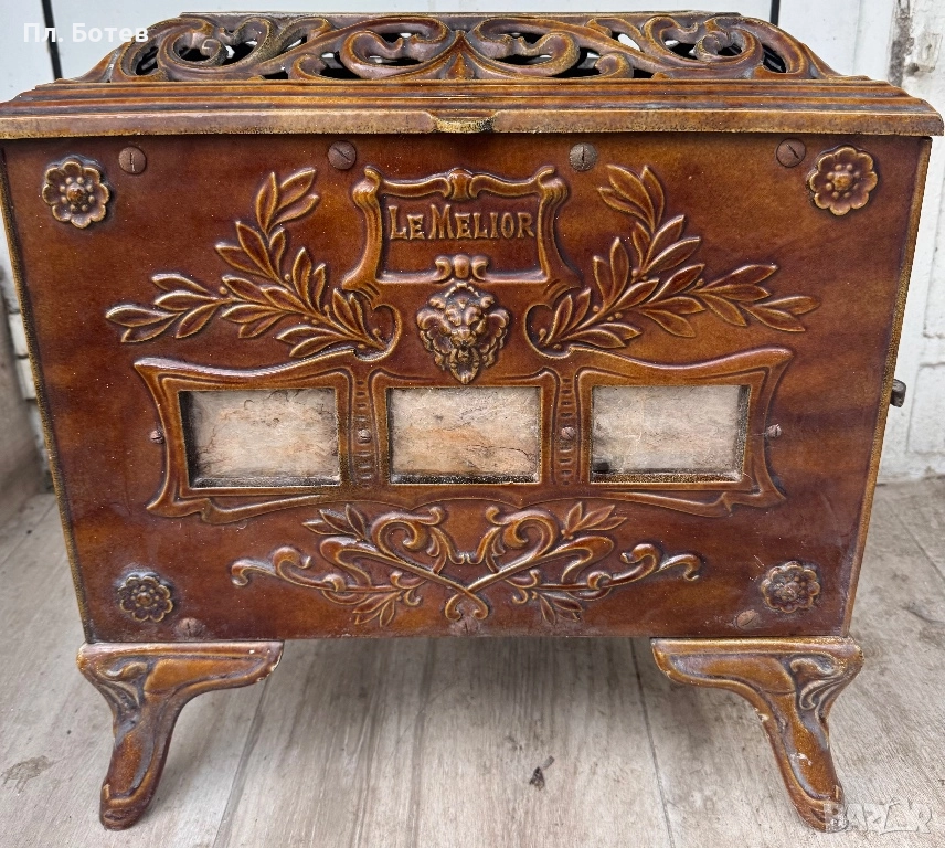 Стара кахлена - емайлирана печка, снимка 1