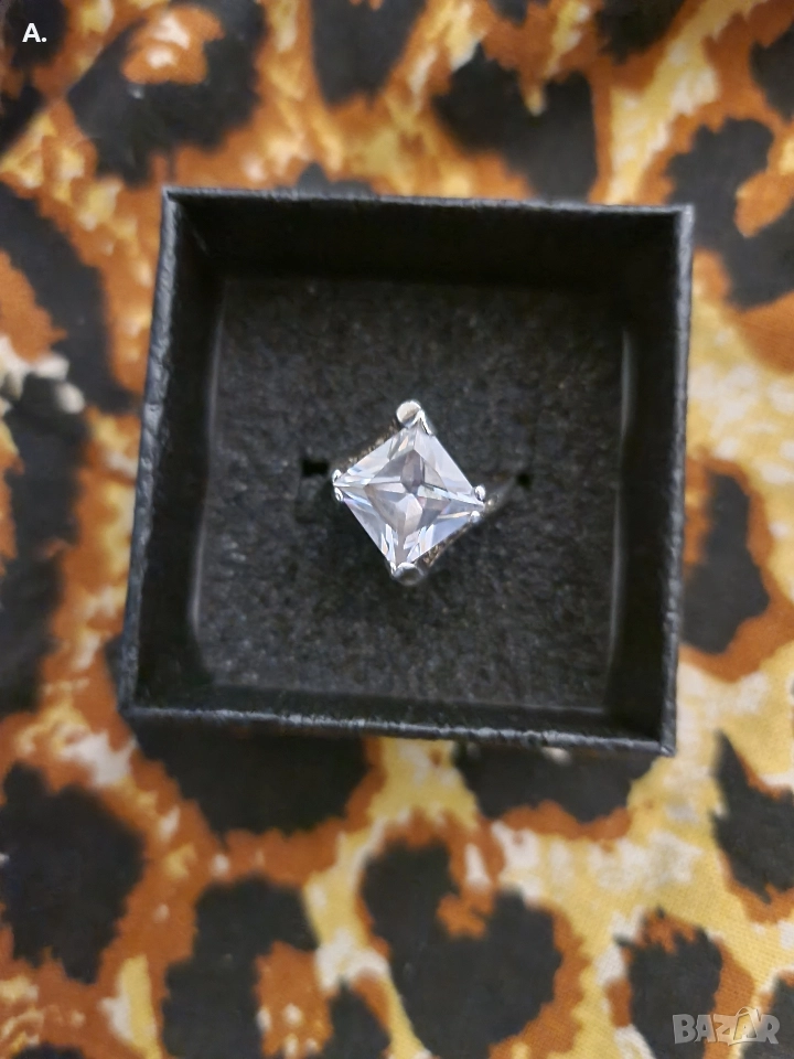 Сребърен пръстен с кристал, снимка 1