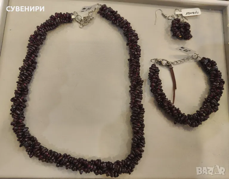 Колие,гривна и обеци от гранат , снимка 1