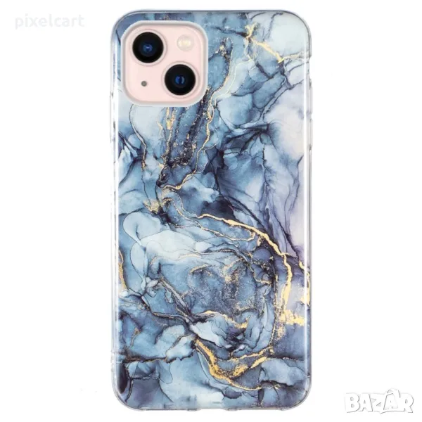 Силиконов калъф Marble Pattern IMD за iPhone 15, Сив мрамор, снимка 1