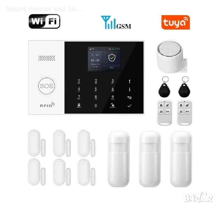 WiFi / GSM Смарт професионална Алармена система за дома и офиса Pro+, снимка 1