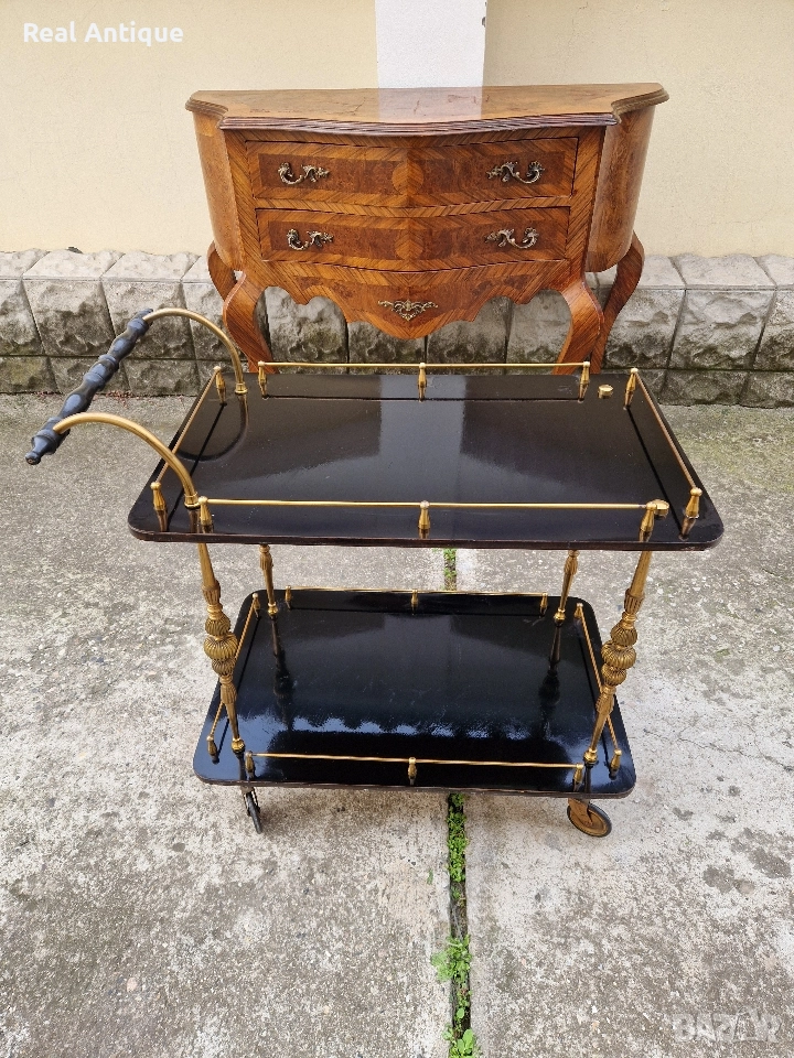 Страхотна антикварна италианска количка за сервиране , снимка 1