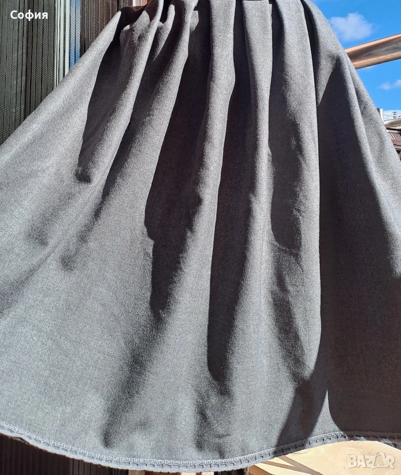 нова,сива вълнена пола,р-р М/Л/ХЛ, снимка 1