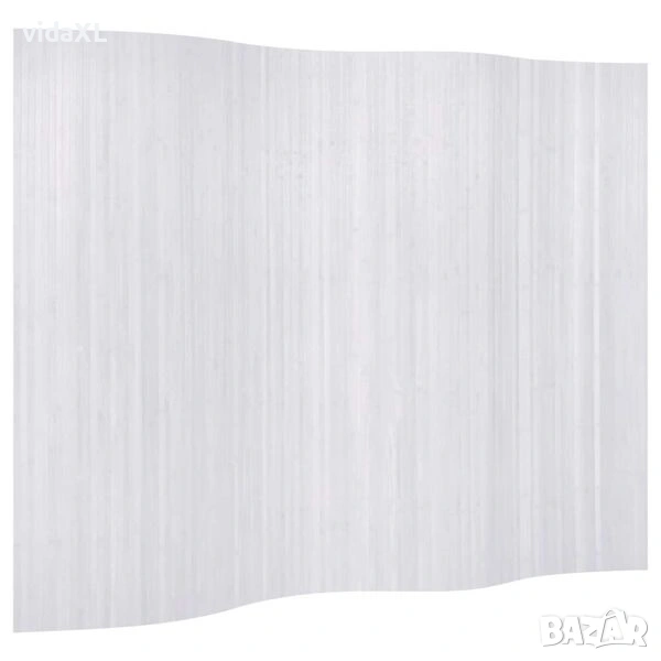 vidaXL Параван за стая, бамбук, бял, ширина 250 см（SKU:241670）, снимка 1