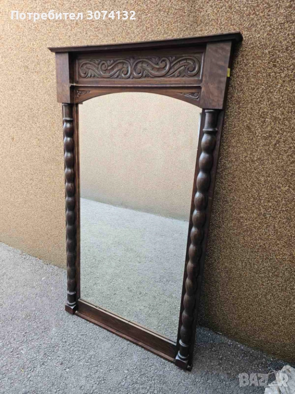 Голямо огледало с фрезовани елементи, снимка 1
