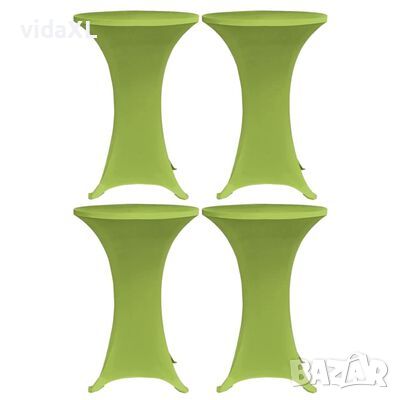 vidaXL Покривки за маси, еластични, 4 бр, 80 см, зелени, снимка 1