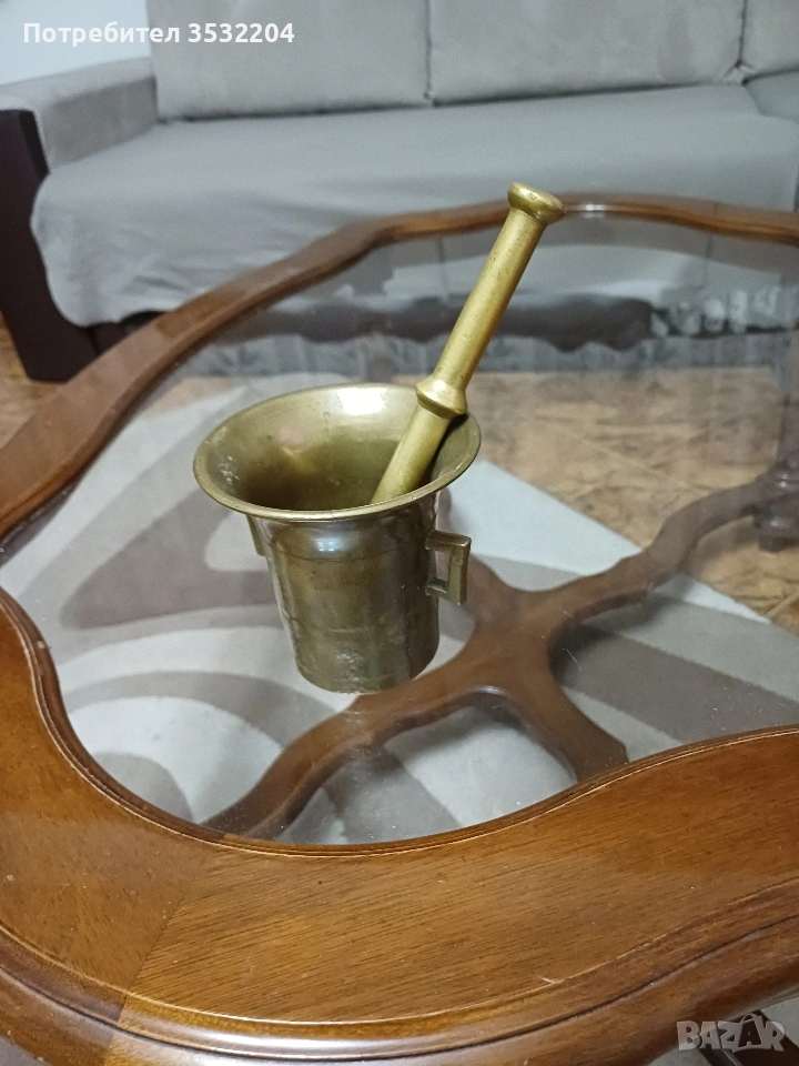 Хаванче и чукало от месинг, снимка 1