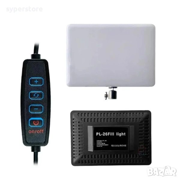 Професионална LED лампа Digital One SP01126 PL-26, за видео заснемане и за студийно осветление с три, снимка 1