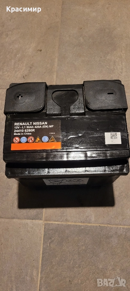 Акумулатор 12V-50Ah Renault Nissan Перфектен , снимка 1