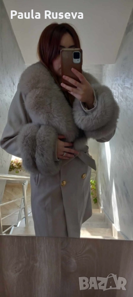 Палто кашмир и лисица, снимка 1