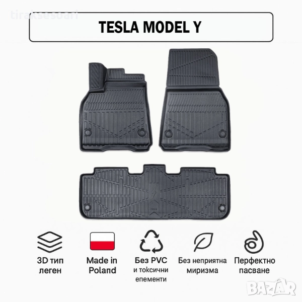 3D Гумени стелки Erpassan за TESLA Model Y, снимка 1