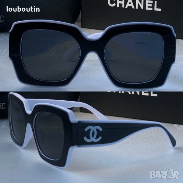 Дамски слънчеви очила квадратни черно и бяло, снимка 1