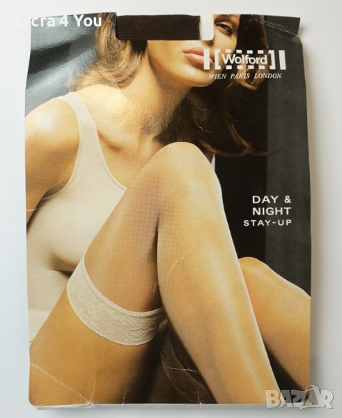 Wolford Day & Night Stay-up 10 den луксозни силиконови чорапи, снимка 1