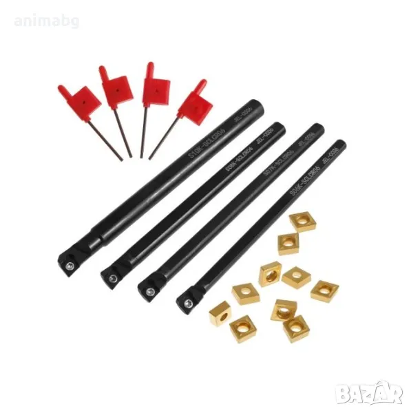 ANIIMABG Комплект 4броя стругарски ножове с 10бр. сменяеми пластини, снимка 1