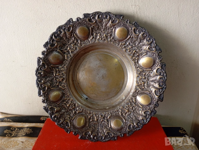 Посребрена фруктиера,купа,панер арт деко