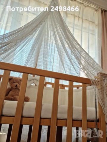 БЕБЕШКО ЛЕГЛО-ЛЮЛКА Натурално дърво Tahterevalli, снимка 4 - Бебешки легла и матраци - 52561099