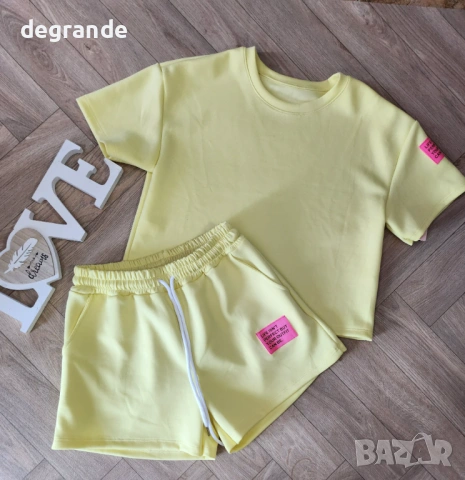 🎀Спортен Комплект в Зелено Жълто Лилаво Розово Уникално Мека Памучна Материя, снимка 3 - Спортни екипи - 54077475