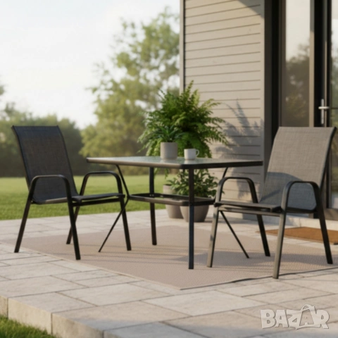 Елегантна правоъгълна маса – стъклен плот, модерен и устойчив дизайн, снимка 2 - Маси - 54055444