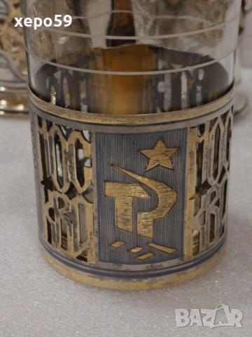 СССР-лот от много редки сребърни руски и един турски подстакани/ сребро 875, снимка 13 - Антикварни и старинни предмети - 52825209