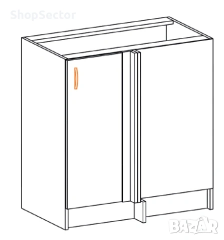 Кухненски шкаф ALINA КУТ НИЗ 80(90)Н 1ДВ тъмен мрамор, снимка 3 - Шкафове - 53277574