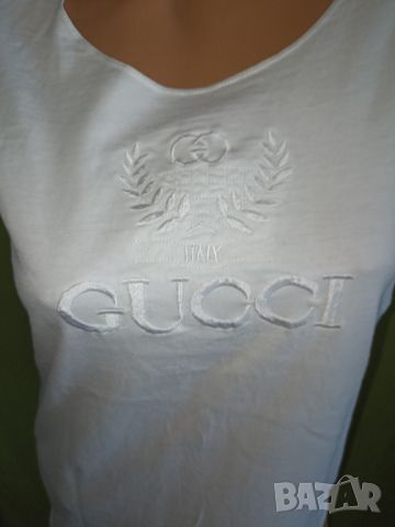 Gucci M- Бял памучен потник , снимка 1 - Потници - 46593516