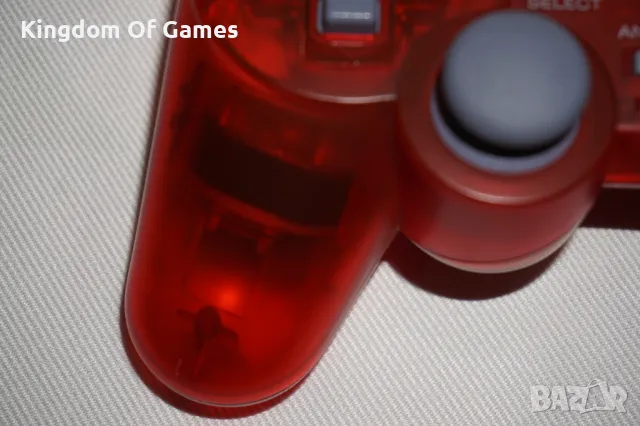 Много Рядък Оригинален Червен Прозрачен PSone Аналогов Контролер за PS1/PS2 в Отлично Състояние, снимка 5 - Аксесоари - 50085632