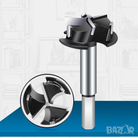 Фрезер за дърво с ограничител, за отвори на панти Ф35