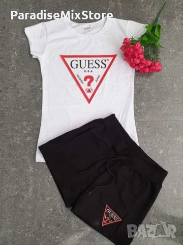 Дамски комплект guess бяло с черно, снимка 1 - Спортни екипи - 46155500