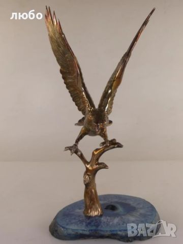 Бронзова Статуя Скулптура на Орел-Бронз 28 см Височина , снимка 3 - Антикварни и старинни предмети - 45926250