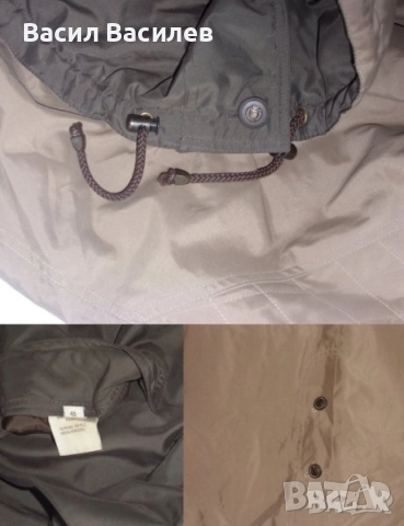 Дамско шушляково палто двулицево бежаво кафяво с качулка естествен косъм, снимка 5 - Якета - 51931320